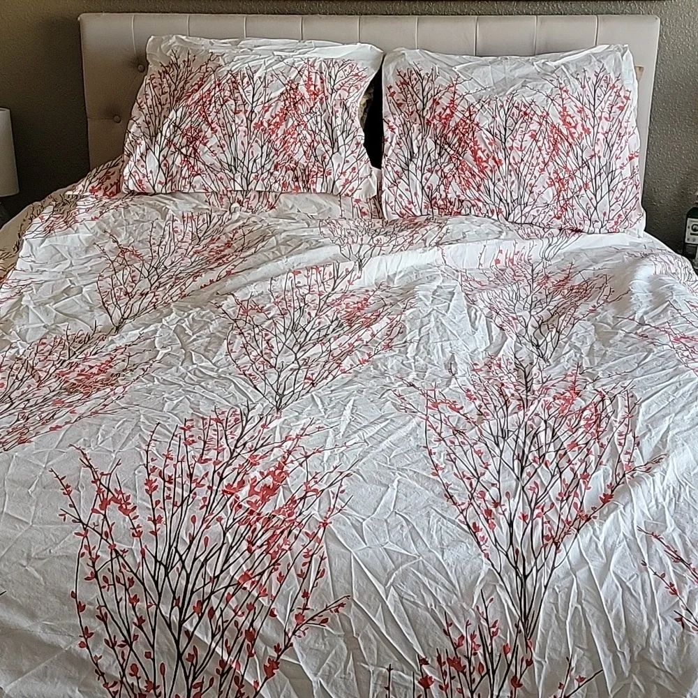 West Elm Floral Branch Print Duvet Cover